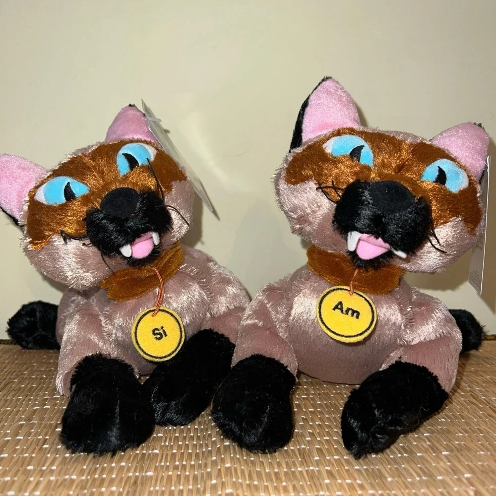 Disney Store Lady And The Tramp Siamese Cats Plush Si  And Am Bean Bag Set